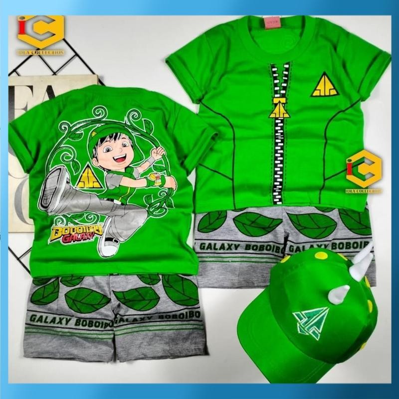 Terbaik Baju Setelan Boboiboy Anak Cowok Warna Merah Model Terbaru Trendy Keren QOP-57