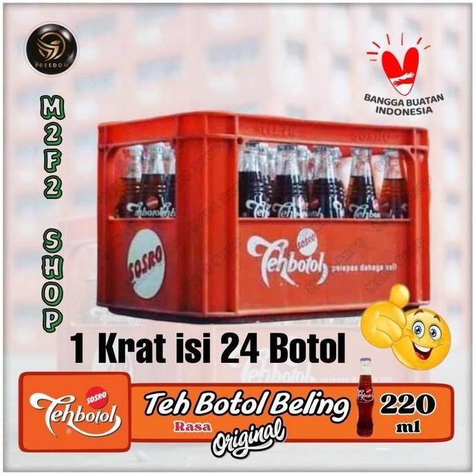 

welcome to tahuan jaya Teh Botol Sosro Beling Kaca + Krat - 220 ml (Kemasan Kratan)