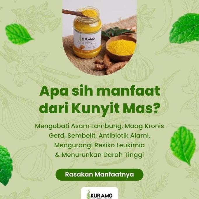 

welcome to tahuan jaya Obat Kembung Teh Jamu Bubuk Asli Herbal Kuramo Kunyit Mas 200gr Kemasan Botol
