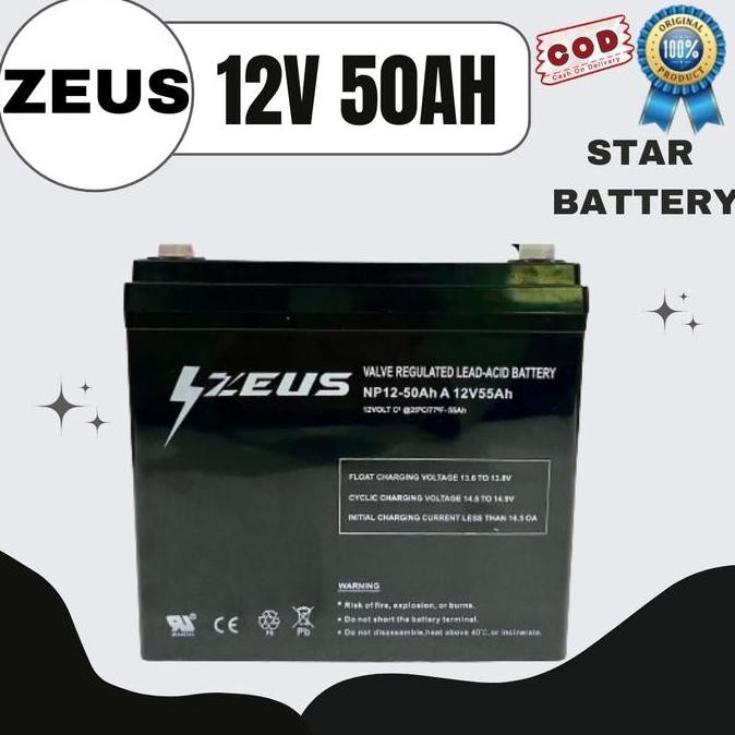 Aki Baterai Battery Vrla Zeus 50 Ampere 12V50Ah 12V 50Ah