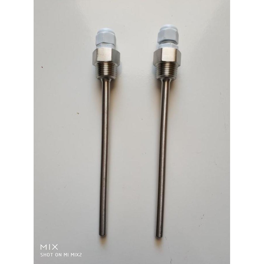 1/2" NPT Panjang 100mm Thermowell Stainless Steel Temperature Sensor