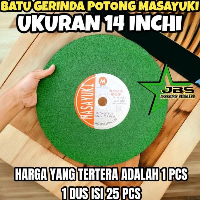 Kualitas terbaik] BATU GERINDA POTONG 14" INCHI BESI STAINLESS MASAYUKI | MATA GURINDA