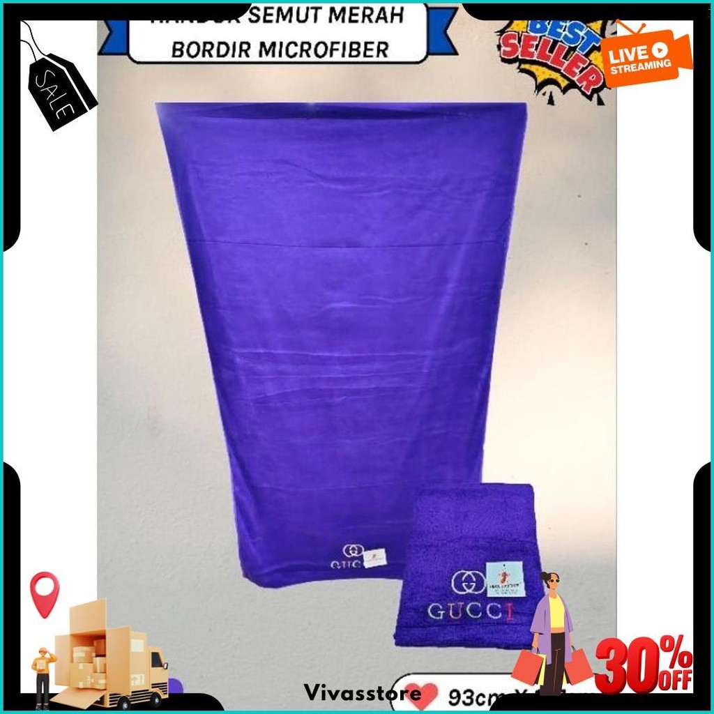 Handuk Mandi Jumbo Bordir Gucci Merk Semut Merah Original Produk