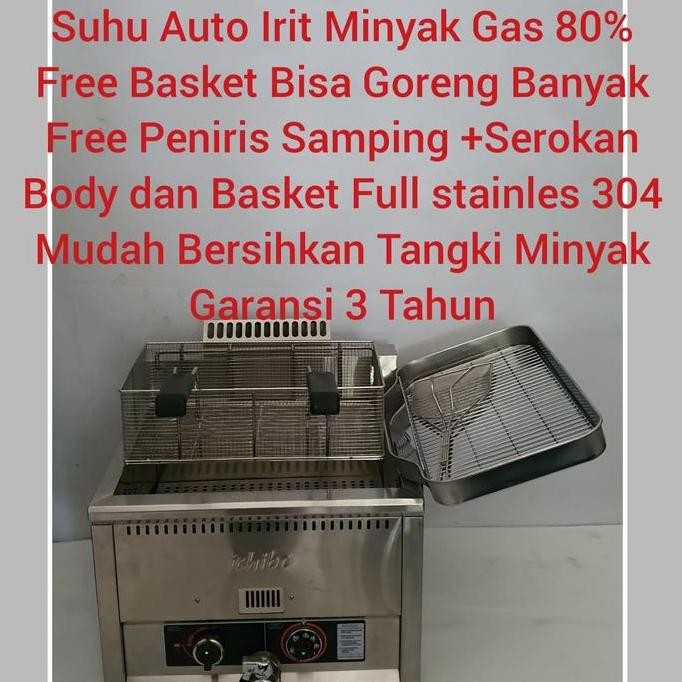 Gas Deep Fryer Suhu Automatis Penggorengan Gas CO