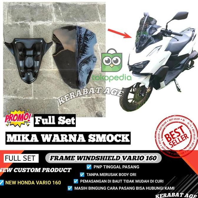 Promo Windshield winsil vario 160 full set aksesoris Modifikasi custom COD