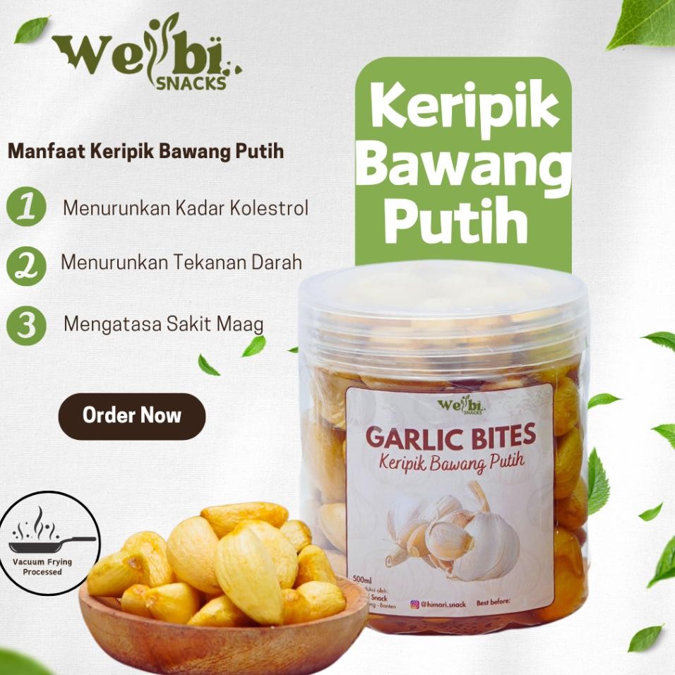 

Keripik Bawang Putih Utuh Wellbi Garlic Bites Sna Cemilan Sehat Halal