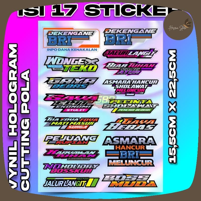 

BERKUALITAS STIKER VYNIL HOLOGRAM SABILU TAUBAH ANTI AIR | DEKENGAN PUSAT ST ISI 17 STIKER | Viral Kekinian Terbaru 2025 WQ-57