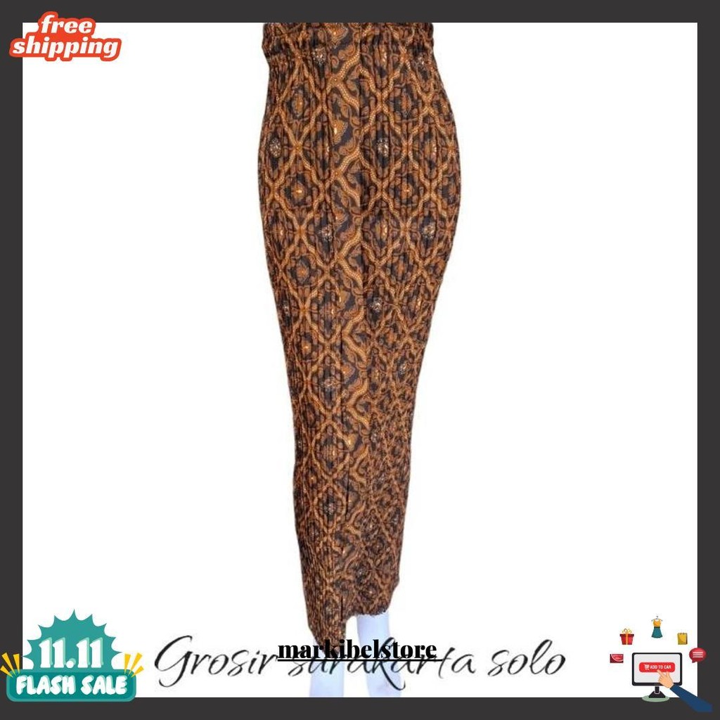 Rok Plisket Batik Wiru Motif Sido Luhur/Rok Wiru Plisket Batik Cod