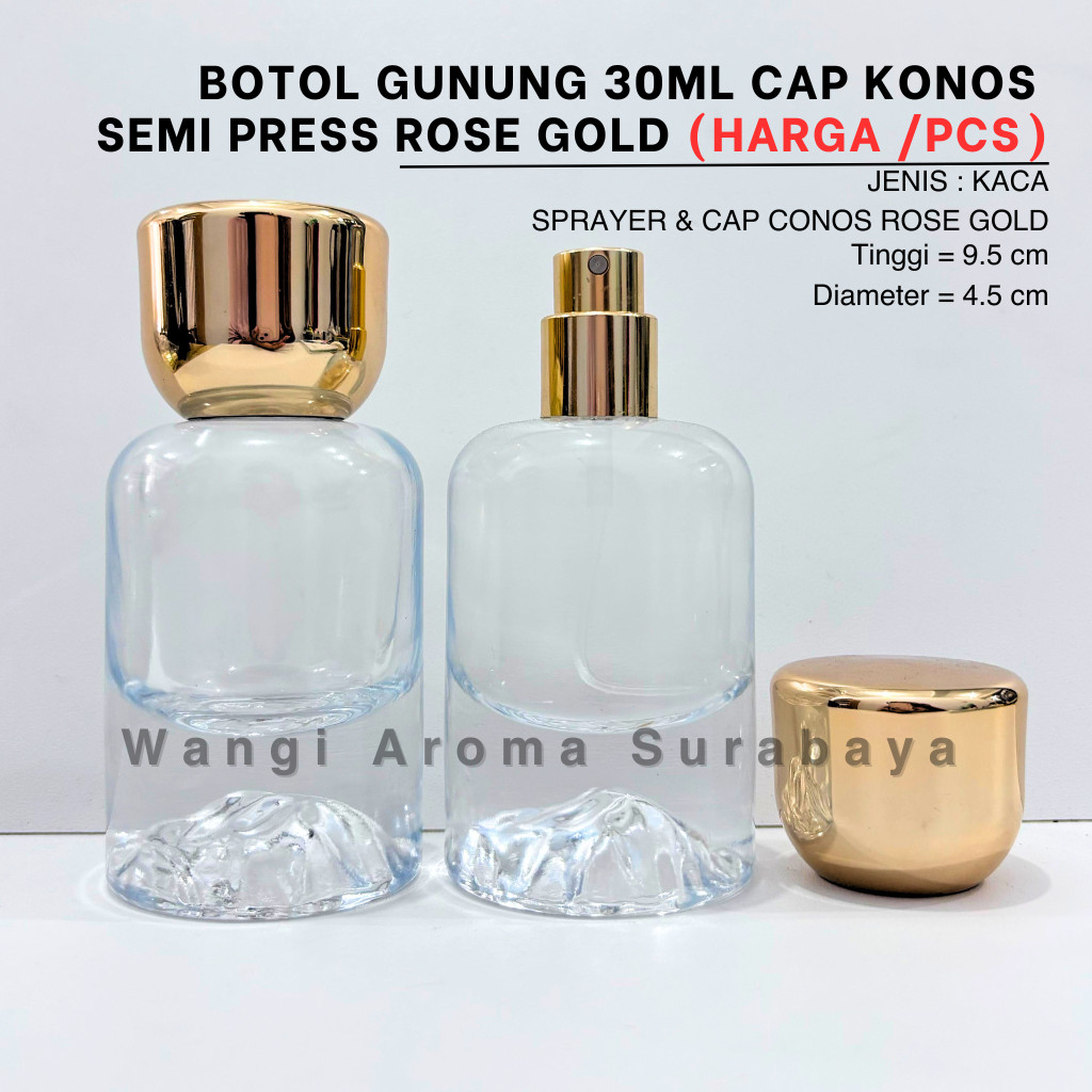 Botol Parfum Gunung Everest 30ML Semi Press -  Botol Parfum Kaca 30ML Semi Press