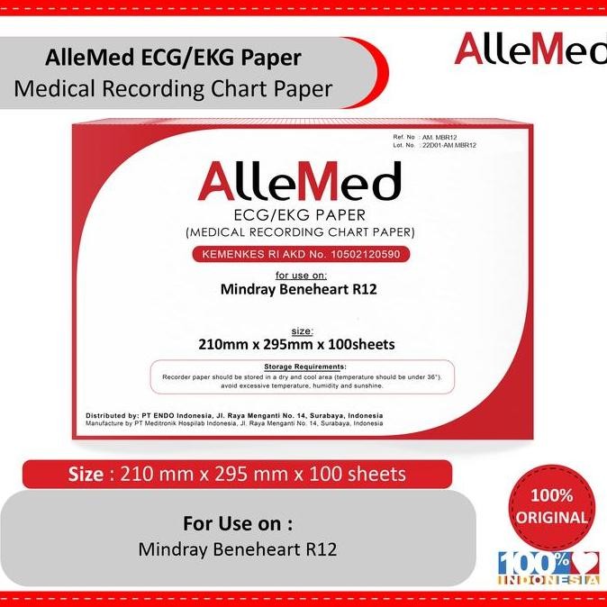 KERTAS EKG 210MM X 295MM X 100 LEMBAR ECG PAPER MINDRAY BENEHEART R12 ORIGINAL DAN TERPERCAYA