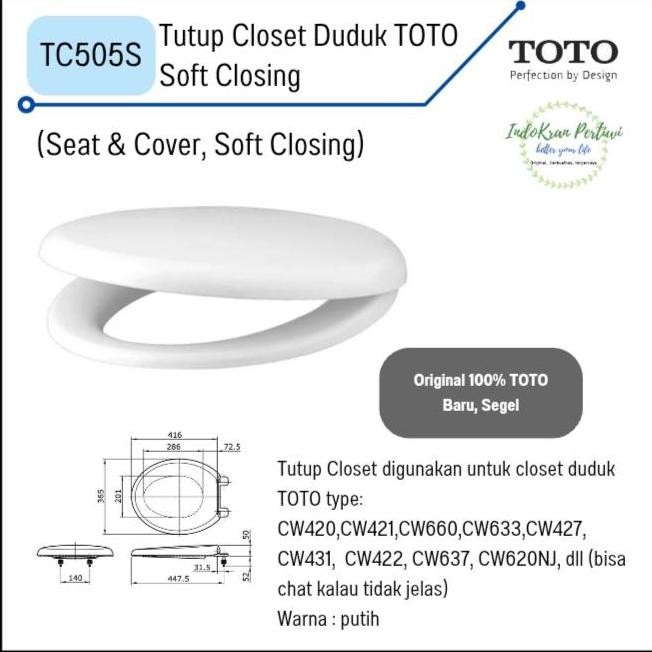 TERLARIS - Tutup Closet Duduk TOTO TC0S (soft closing)/ Seat & Cover TOTO