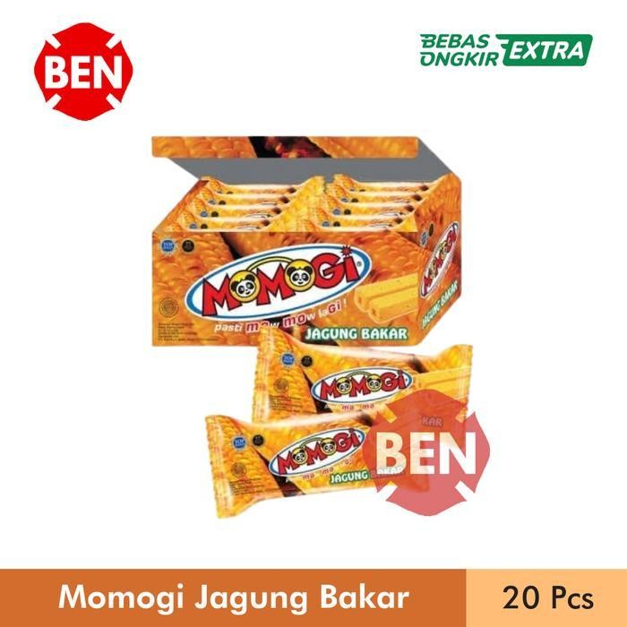 

LS Momogi Stick JAGUNG BAKAR 1 Box 20 Pcs Makanan Ringan Corn Dus Karton