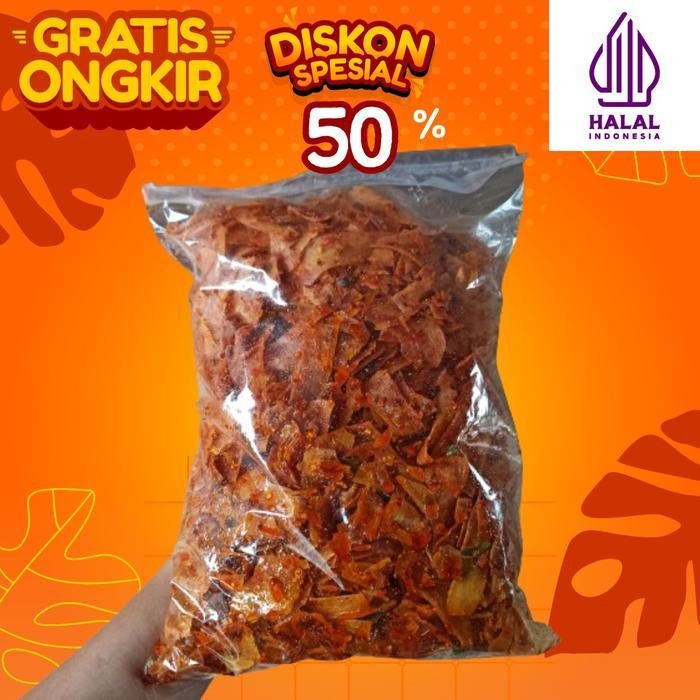 

LS 1 kg - Keripik Singkong Kriwil Pedas Asin Organik Cemilan Food Snacks