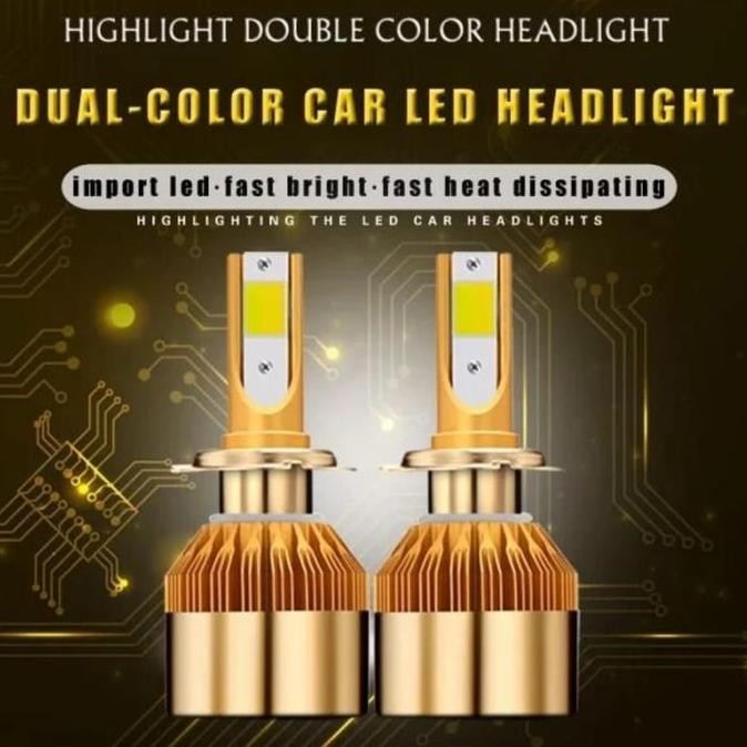 BOBLTECH Lampu Headlamp Foglamp Mobil Led Dua Warna H1 H3 H11 H7 HB4 12V - 24V Car