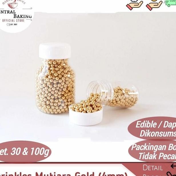 

Sprinkles Kue Mutiara Gold Emas 4Mm Spr0 Sprinkel Trimit Edible Gula Hiasan Tart Cupcake Springkel Bisa Dimakan Sweet Sugar Topping Sprinkels Dekorasi Hias Coklat Cake Ulang Tahun Sprinkle Manis Kter Pearl Springkle 30 100 250 Gr Gram 1 Kg