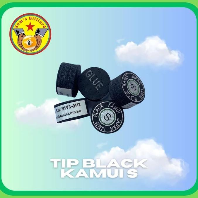 TERLARIS Tip Kamui Black S original - tip stick billiard - ujung stik biliar