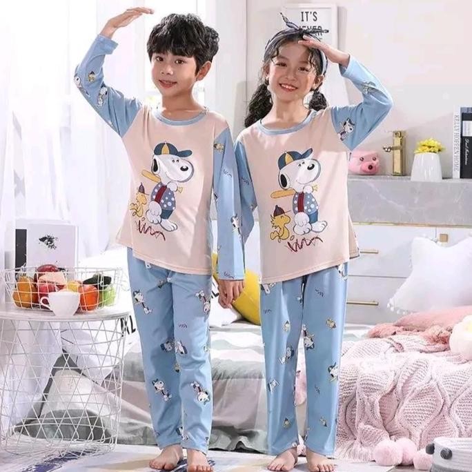 Piyama snoopy anak baju tidur snoopy anak piyama anak karakter import GS