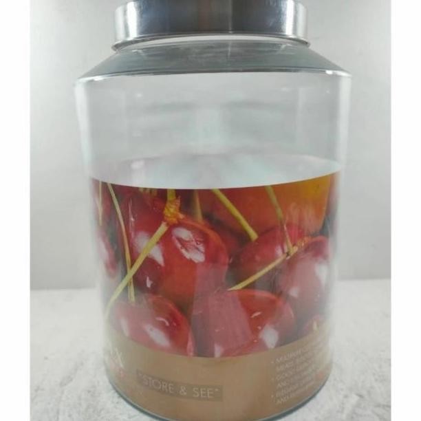 Toples Kaca Asinan 1 Seal Dlx Glass Canister Besar Kedap Udara 15 Lt