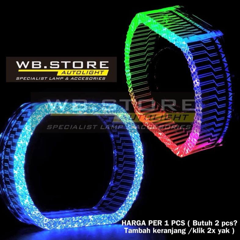 gfd-12 sd-46 Shroud 1.5 inch 2.5 Inch 3 Inch Model BMW, Bulat, Kotak angel eye putih RGb shroud bmw 