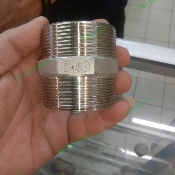 Double Nepel Stainless Ss304 Drat 2" ( Inch ) / Fitting Drat Ss304 Murah