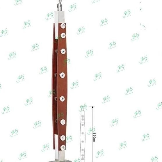 {{{{{{] Tiang Ralling Tangga stainless + kayu pipa 5/8" inchi 201