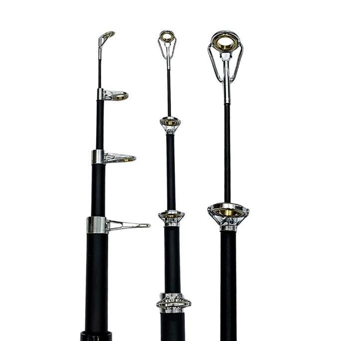 AquaPro Paket Set Joran Laut Telescopic Portable High Carbon dan Reel Pancing Metal Kuat untuk Laut