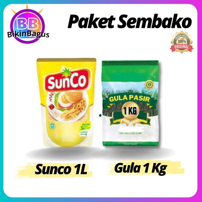 

HSS Sunco 1L Gula pasir 1 Kg Paket sembako sesuai kebutuhan anda