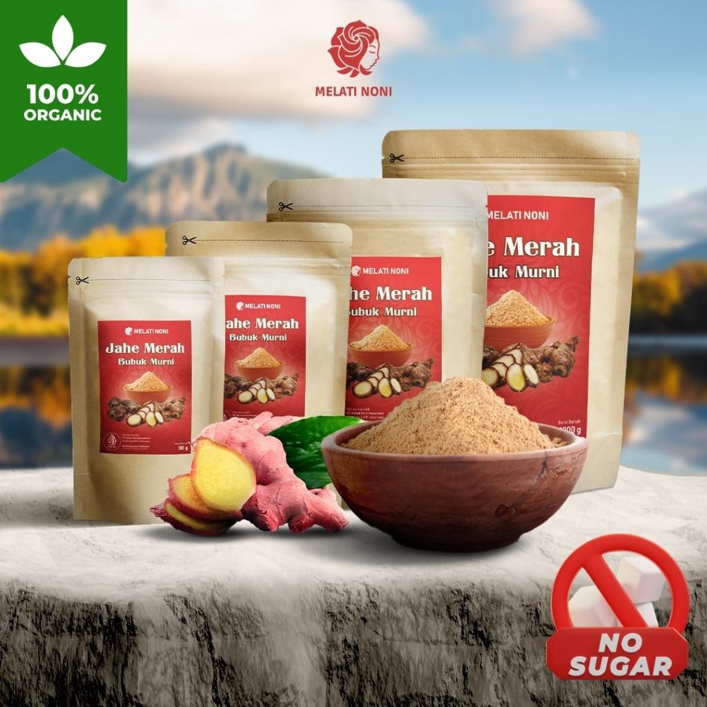 

STID Minuman Jahe Merah Bubuk 100% Murni Herbal Tanpa Campuran Gula Asli Melati Noni Original 1Kg