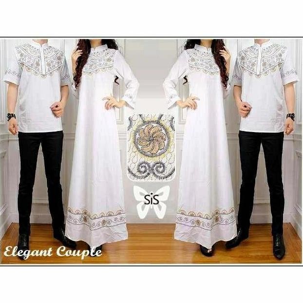 Baju Lebaran Couple Elegan Putih Pasangan Hari Raya Idul Fitri