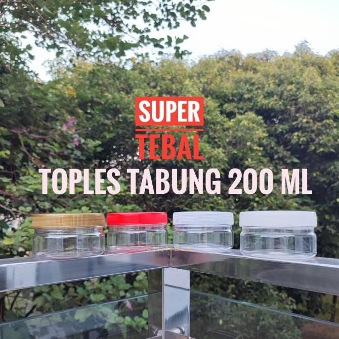 Toples Tabung 200ml / Toples Jar Plastik 200ml / Toples Kue Kering