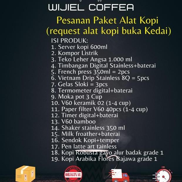 Paket Alat Kopi Manual Brew Usaha Kedai Kopi V60 Moka Pot Coffee Maker Set Alat Kopi Barista Alat Ko