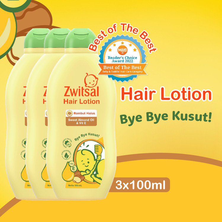 Zwitsal Hair Lotion Sweet Almond Oil & Vit E 100ml x 3