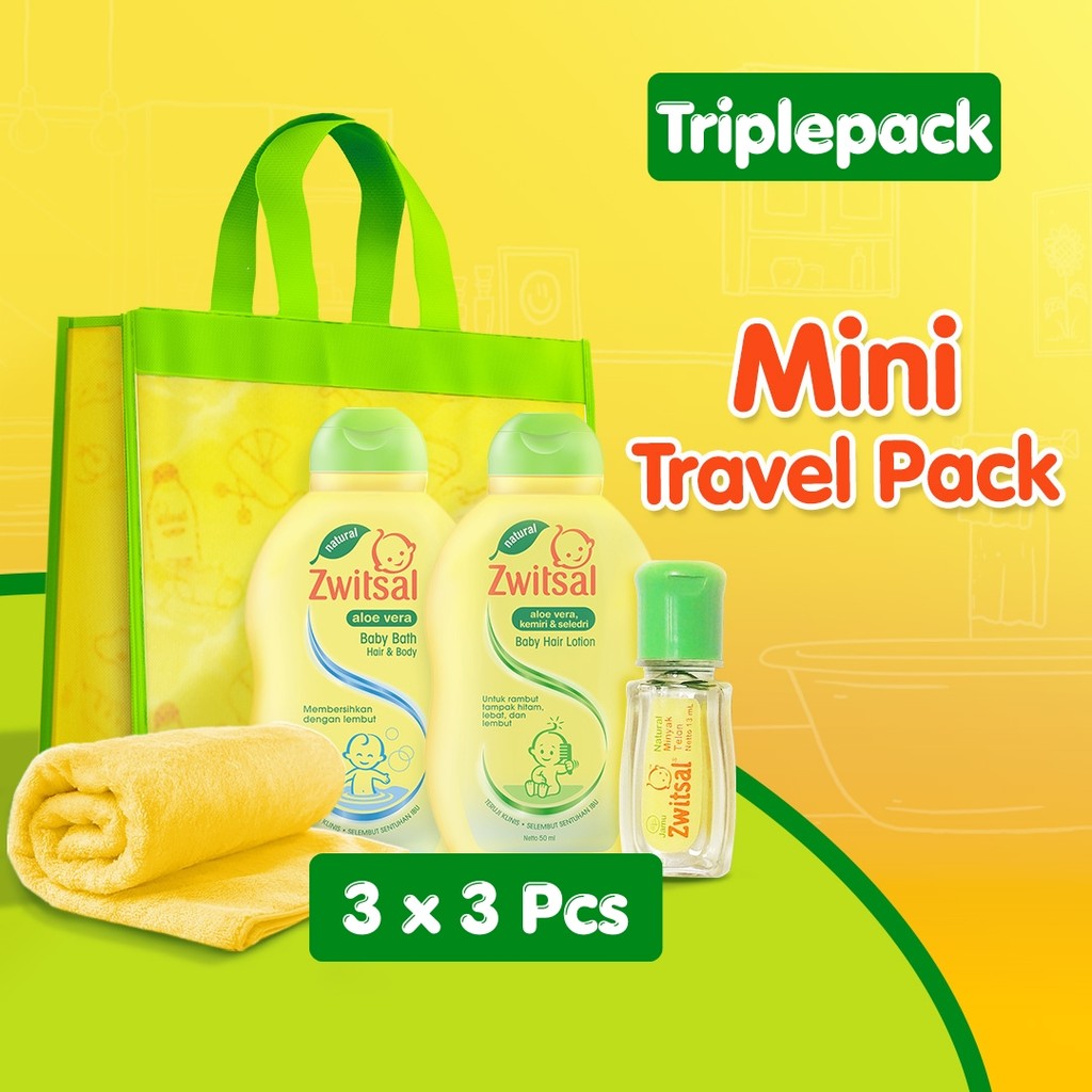 ZWITSAL BABY Gift TRAVEL PACK Hampers Bayi Baby Gift Set Paket perlengkapan bayi 3PC (Triplepack)