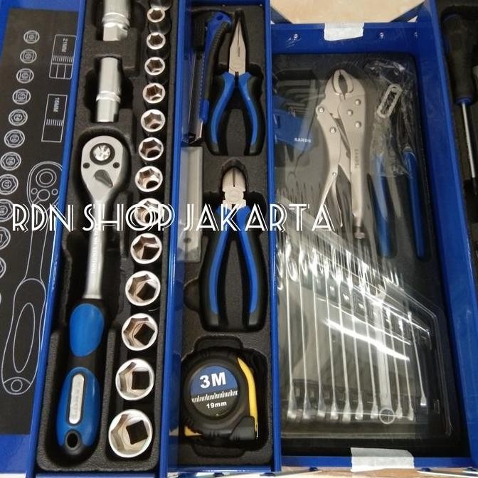 Tool kit set 91 pcs SANDS with metal case Tool box set 91 pcs lengkap