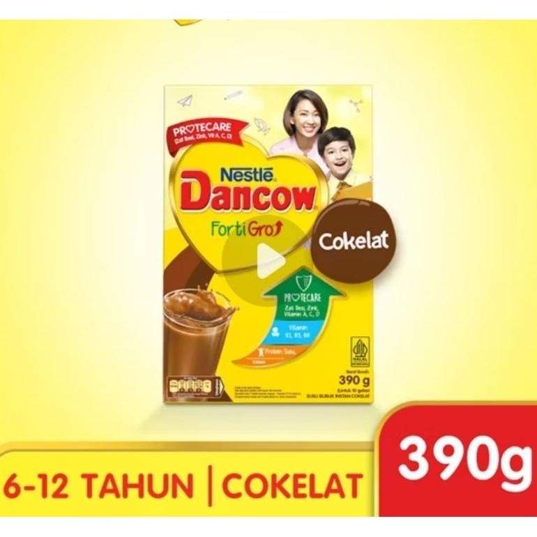 Prermium Dancow Fortigro Coklat Susu Bubuk Anak 6 - 12 Tahun [ 390G ] Promo