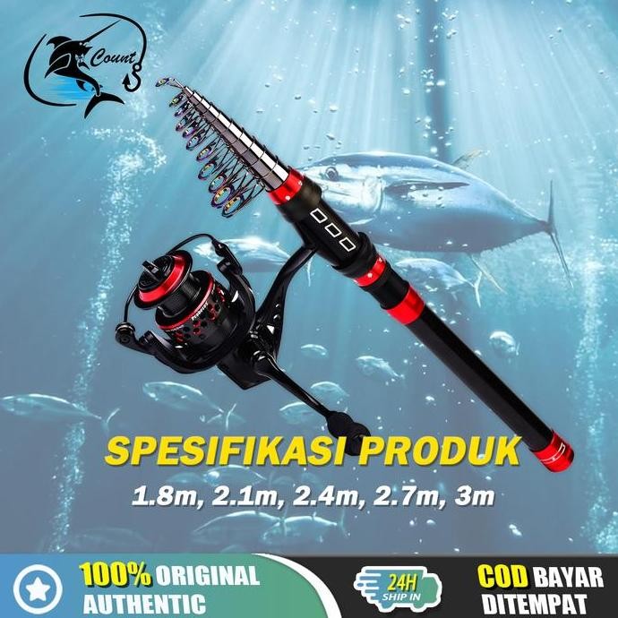 Joran Pancing 1.8M / 2.1M / 2.4M / 2.7M / 3M / Joran Pancing Dengan Bahan Serat Karbon Joran Pancing