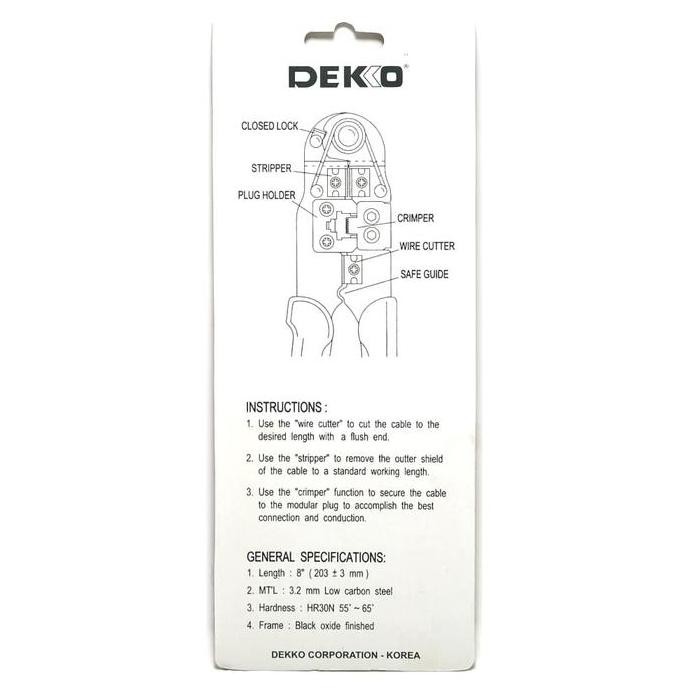 Tang Crimping Modular Plug Dekko 1003 - 4P/4C - For RJ9-RJ10