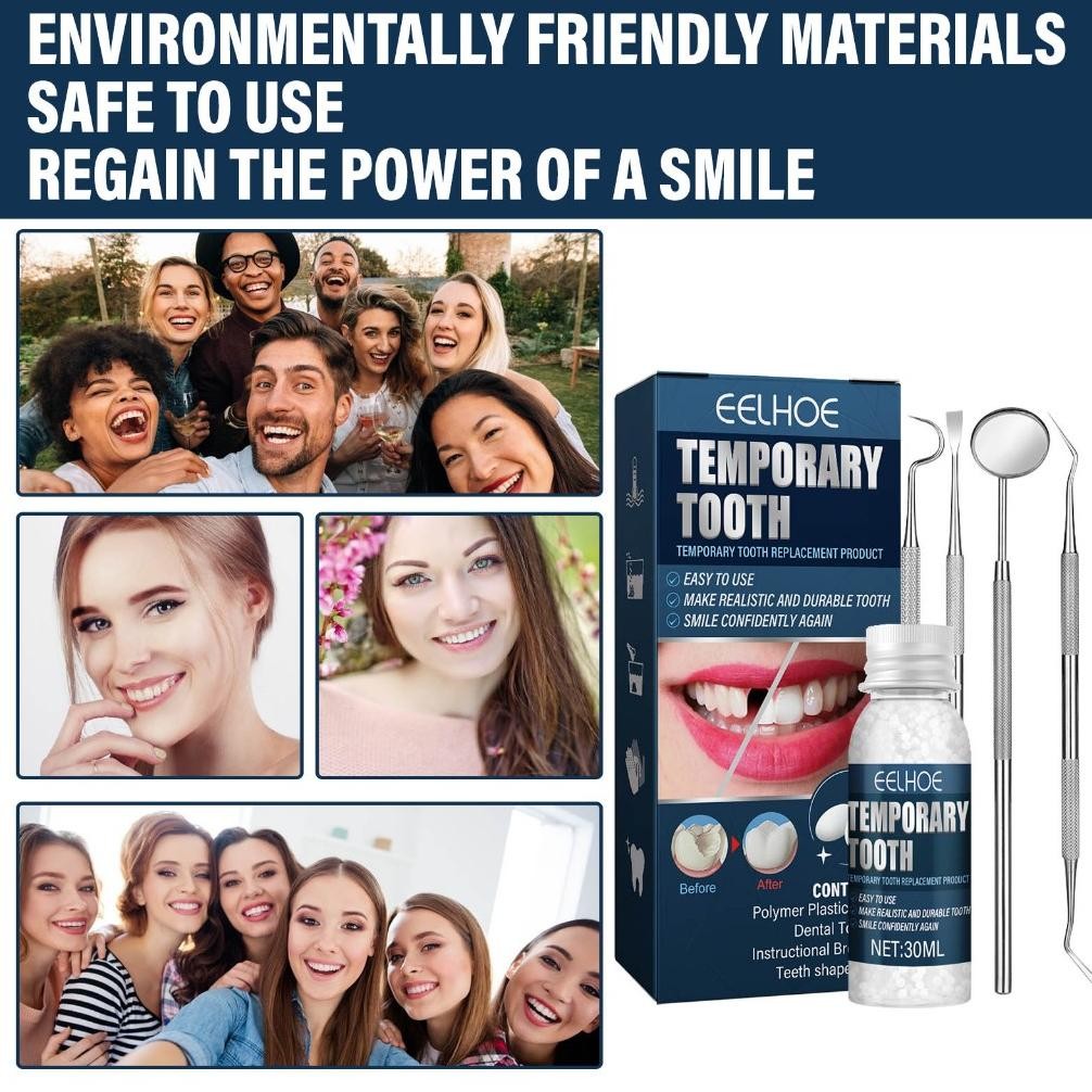EELHOE 30ml Dekorasi Gigi Palsu Set Teether Riasan Vampir Halloween Gigi Palsu Alat Peraga Gigi Teet