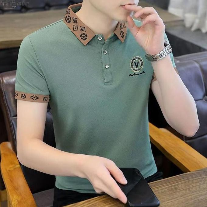 Polo Shirt Pria kaos berkerah pria premium sulaman tangan baju kaos kerah pria original 100% Polos k