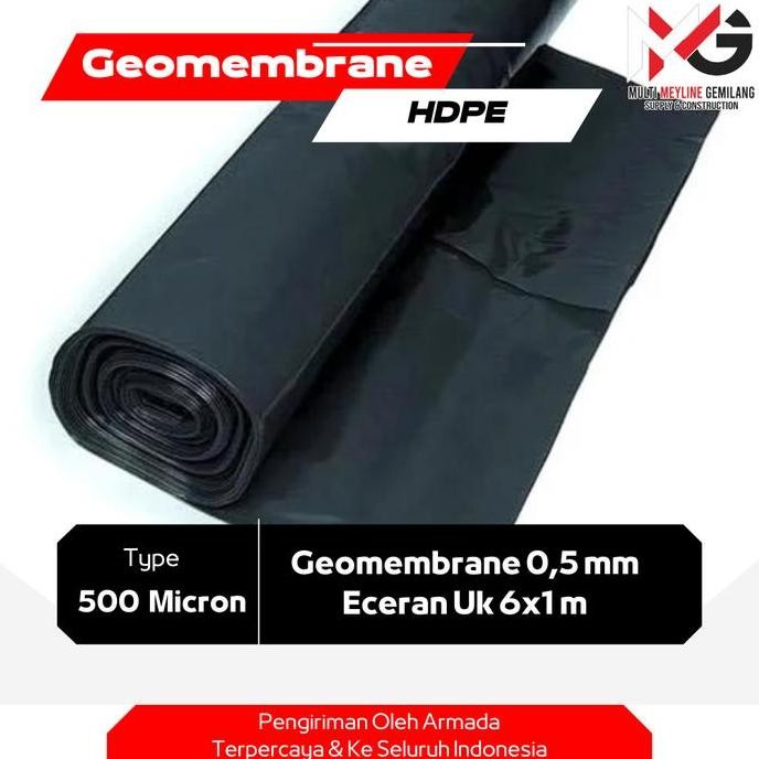 Jual Geomembrane Hdpe 500 Micron Eceran |Karpet Tambak Ukuran 6X1 M | Terpal Kolam Per Meter Kualita