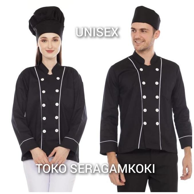 Baju Koki Baju Chef list putih
