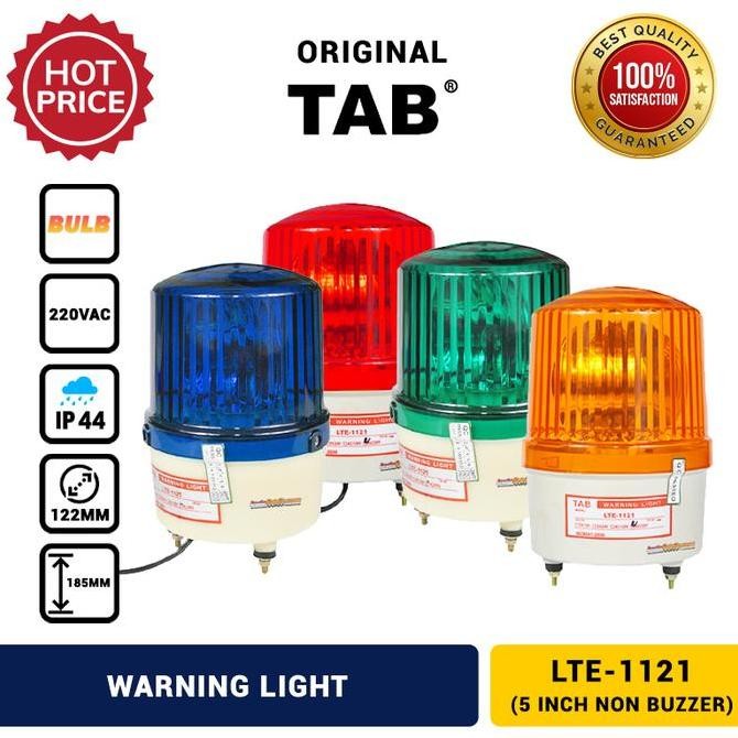 Lampu Darurat Bohlam 5 " Rotary Warning Light 220V Ac Tab Asli