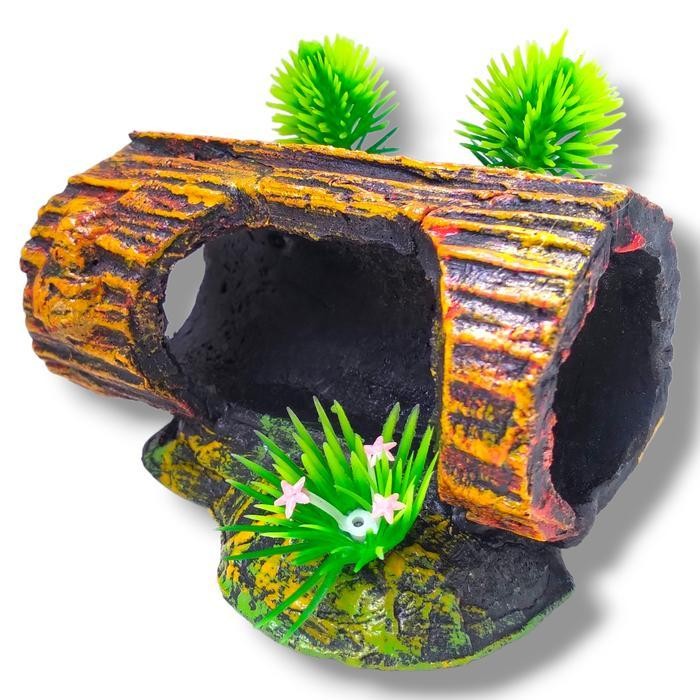 RAS Hiasan aquarium pokol kayu bolong /tempat rumah ikan