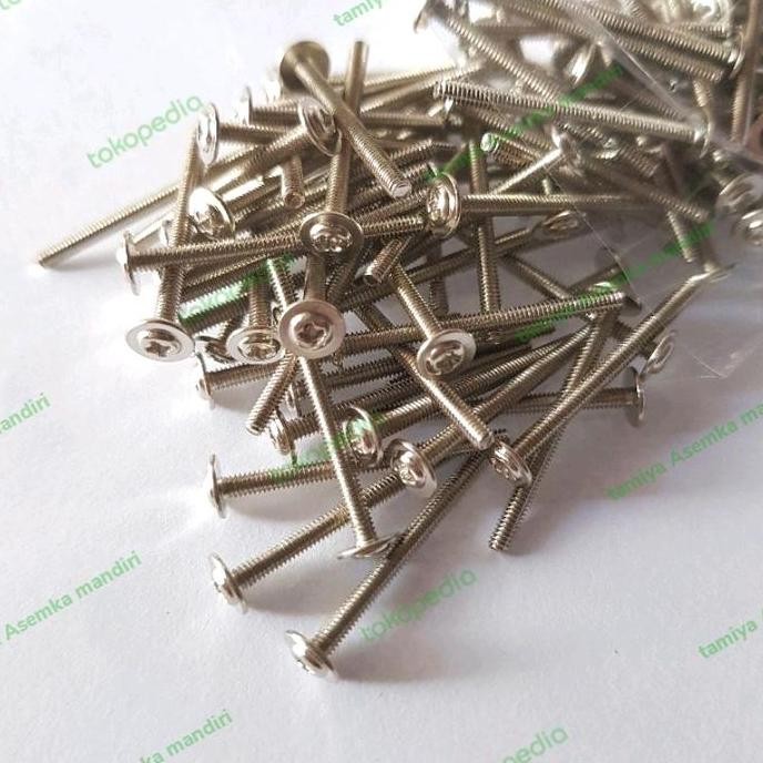 BAUT / SCREW M2 25MM KEPALA BULAT+ RING (GABUNG)