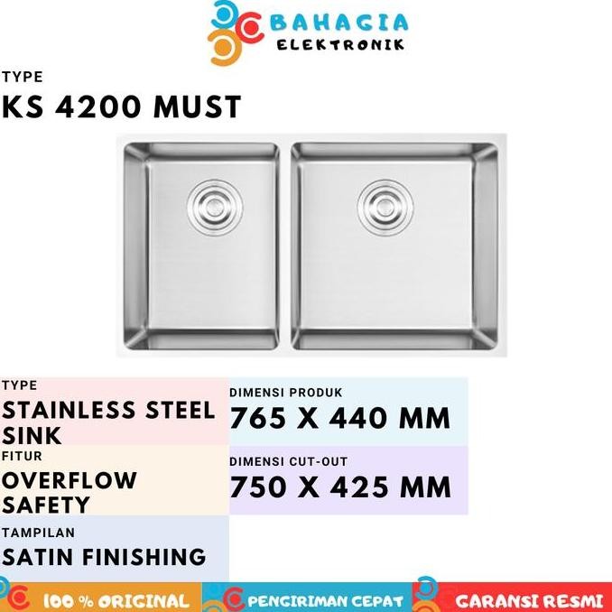 MODENA KS 4200 MUST sink pencuci piring stainless steel