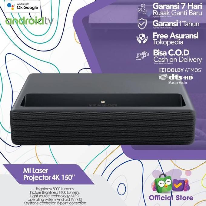 Xiaomi Mi 4K Laser Projector 150" Ultra Short Throw 4K Global Version Kualitas Terbaik Harga Termura