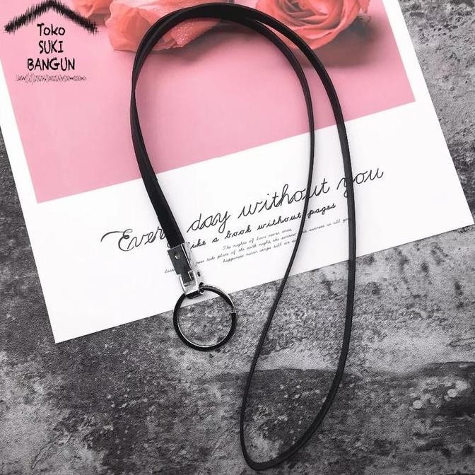 

Tali Lanyard Name Tag ID Card Strap PU Leather PLAIN Deluxe NT-007 murah