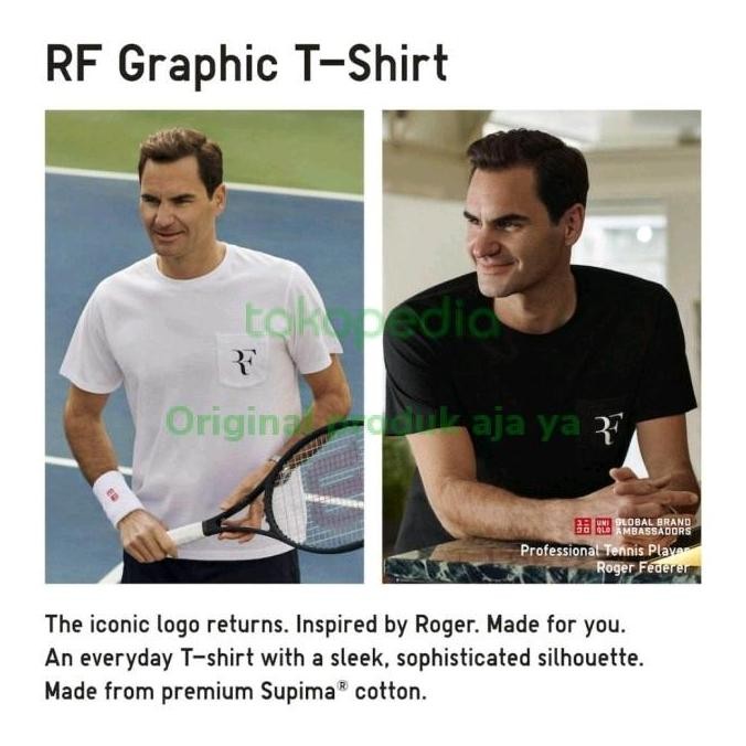 Promo (100% original) Baju tennis tenis Uniqlo RF Roger Federer BNWT SALE COD