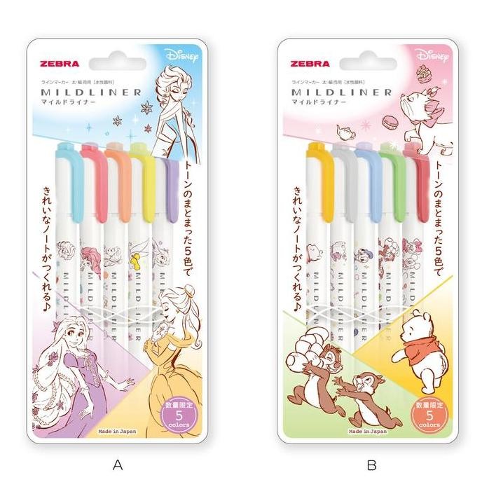 TERBARU - Zebra Mildliner Disney Princess Highlighter Set Marker Limited Edition