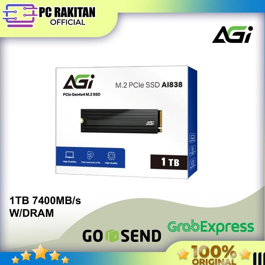 AGI SSD NVME 2280 GEN4 1TB AI838 SPEED 7400 W/DRAM
